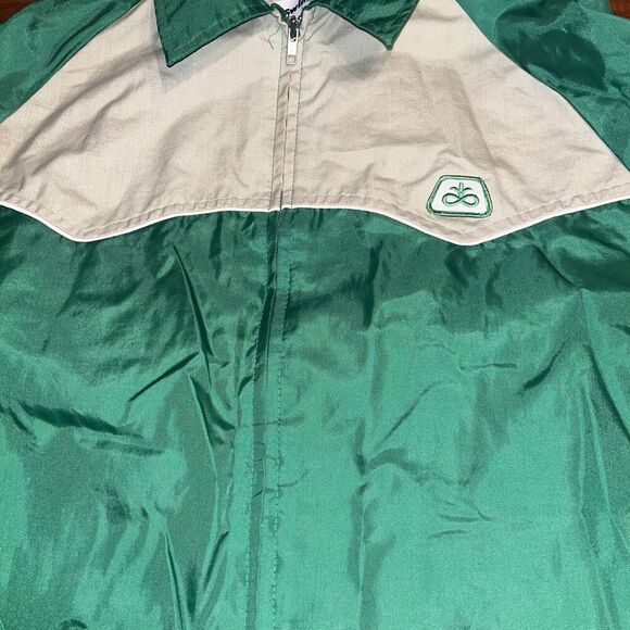 Swingster Vintage 70's Green Pioneer Seed Nylon Jacket Men's Large Made in USA - Picture 2 of 5